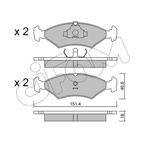 Brake Pad Set, disc brake - 822-029-0 CIFAM