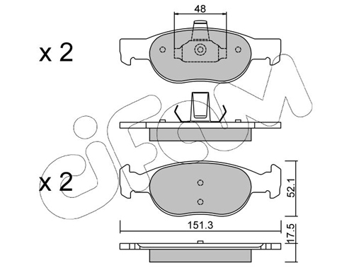 Brake Pad Set, disc brake - 822-079-2 CIFAM