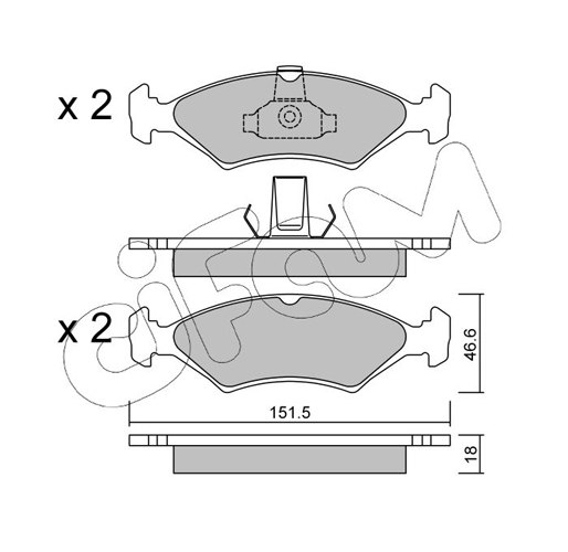 Brake Pad Set, disc brake - 822-093-0 CIFAM