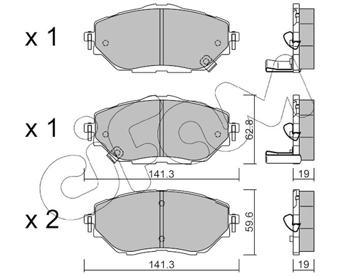 Brake Pad Set, disc brake - 822-1088-0 CIFAM