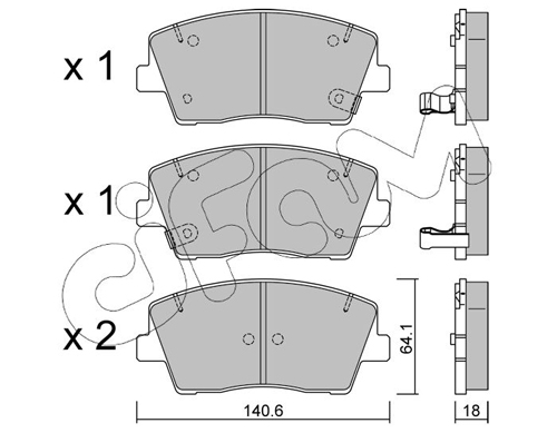 Kit pastiglie freno, Freno a disco - 822-1168-0 CIFAM