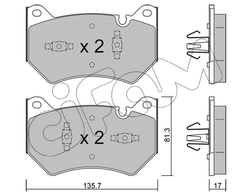 Brake Pad Set, disc brake - 822-1170-1 CIFAM