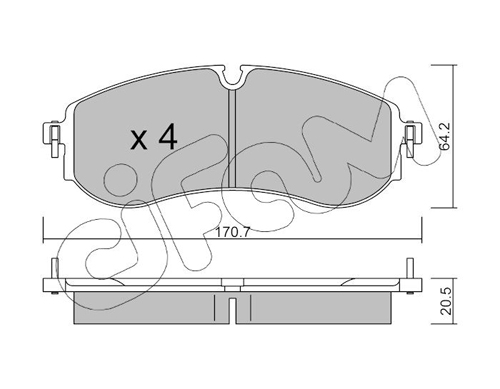Brake Pad Set, disc brake - 822-1263-0 CIFAM