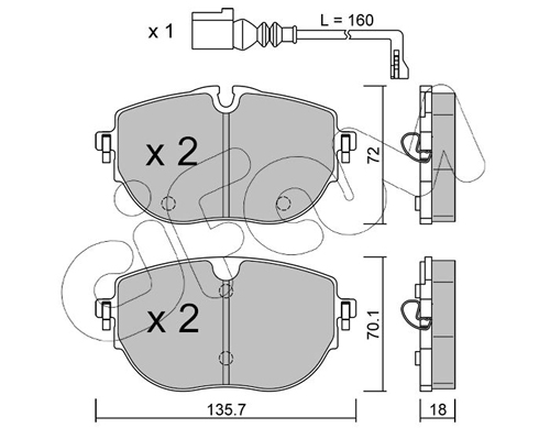 Brake Pad Set, disc brake - 822-1321-0 CIFAM