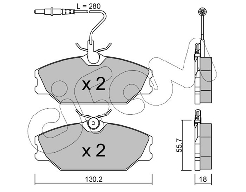 Brake Pad Set, disc brake - 822-142-0 CIFAM