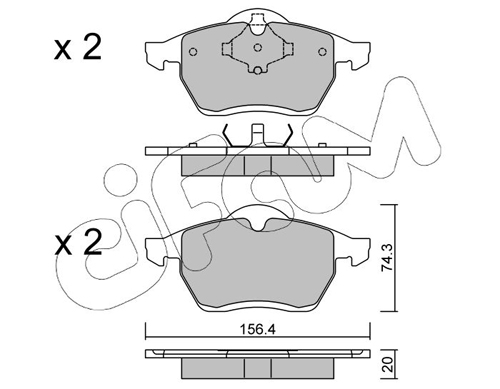 Brake Pad Set, disc brake - 822-279-0 CIFAM