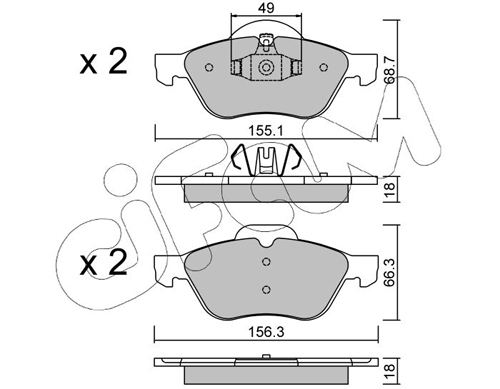 Kit pastiglie freno, Freno a disco - 822-335-1 CIFAM