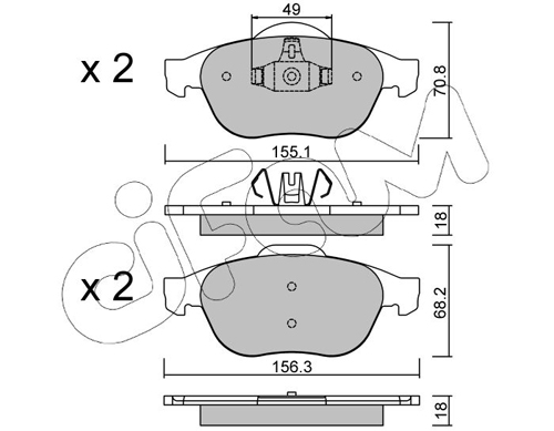 Kit pastiglie freno, Freno a disco - 822-336-2 CIFAM