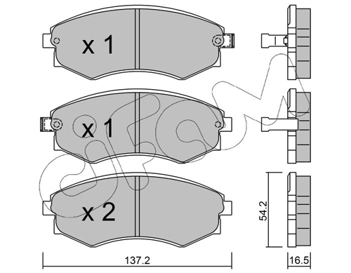 Brake Pad Set, disc brake - 822-518-0 CIFAM