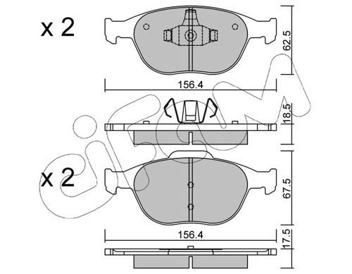 Brake Pad Set, disc brake - 822-533-0 CIFAM