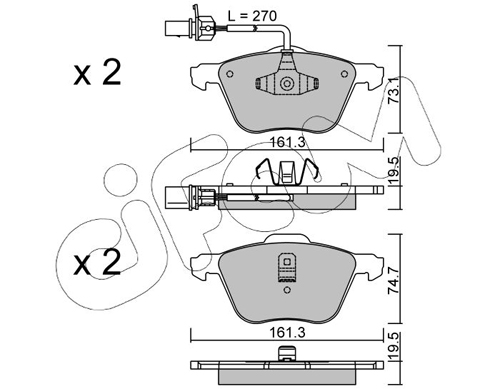 Brake Pad Set, disc brake - 822-551-0 CIFAM