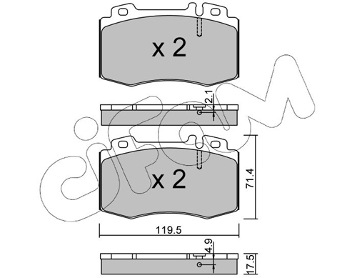 Brake Pad Set, disc brake - 822-563-5 CIFAM