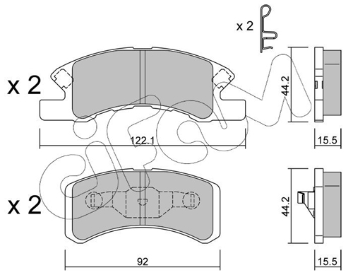 Brake Pad Set, disc brake - 822-605-0 CIFAM