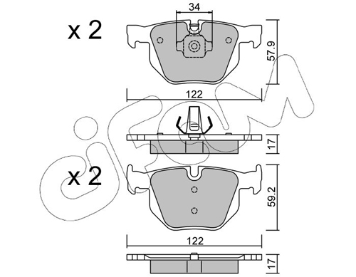 Brake Pad Set, disc brake - 822-644-4 CIFAM