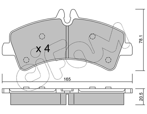 Brake Pad Set, disc brake - 822-674-0 CIFAM