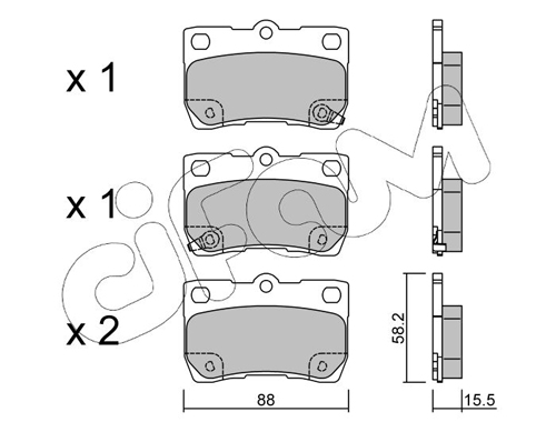 Brake Pad Set, disc brake - 822-761-0 CIFAM