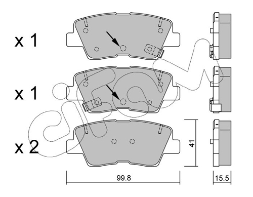 Kit pastiglie freno, Freno a disco - 822-886-1 CIFAM