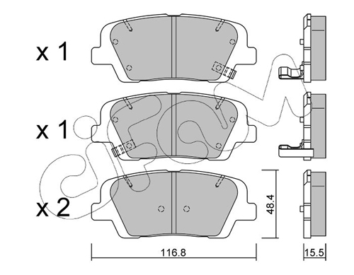Kit pastiglie freno, Freno a disco - 822-901-0 CIFAM