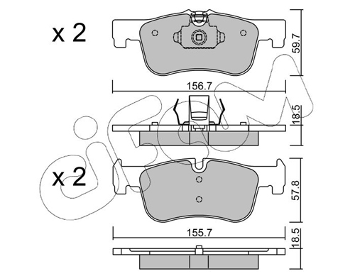 Brake Pad Set, disc brake - 822-959-0 CIFAM
