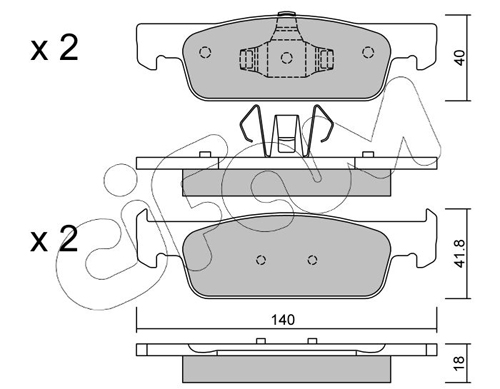 Bremsbelagsatz, Scheibenbremse - 822-975-0 CIFAM