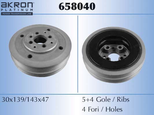 Belt Pulley, crankshaft - 658040 AKRON-MALÒ