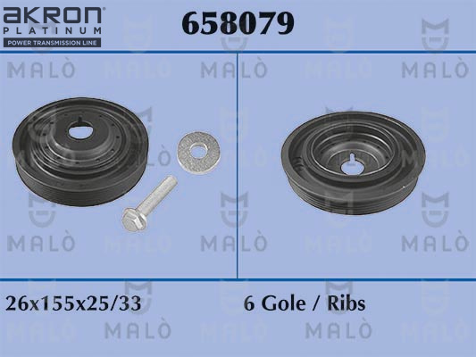 Belt Pulley, crankshaft - 658079 AKRON-MALÒ