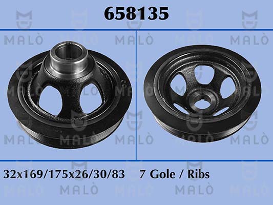 Belt Pulley, crankshaft - 658135 AKRON-MALÒ