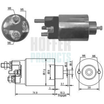 Elettromagnete, Motore d'avviamento - 46029 HOFFER