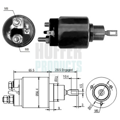 Solenoid Switch, starter - 46068 HOFFER