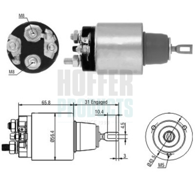 Solenoid Switch, starter - 46146 HOFFER
