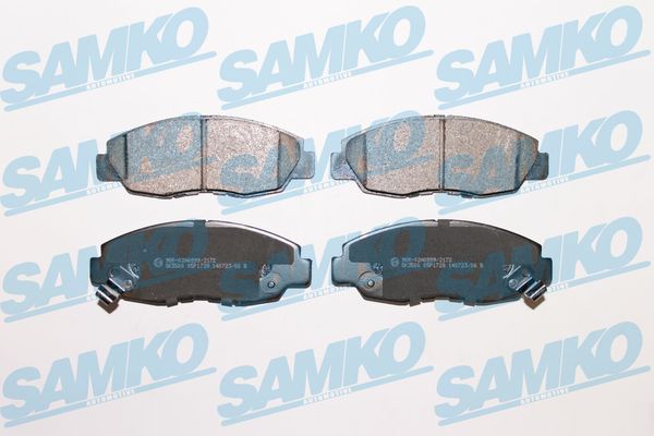 Комплект тормозных колодок, дисковый тормоз - 5SP1728 SAMKO