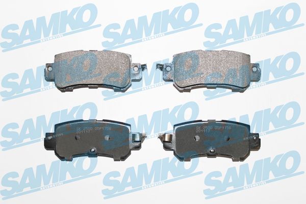 Комплект тормозных колодок, дисковый тормоз - 5SP1756 SAMKO