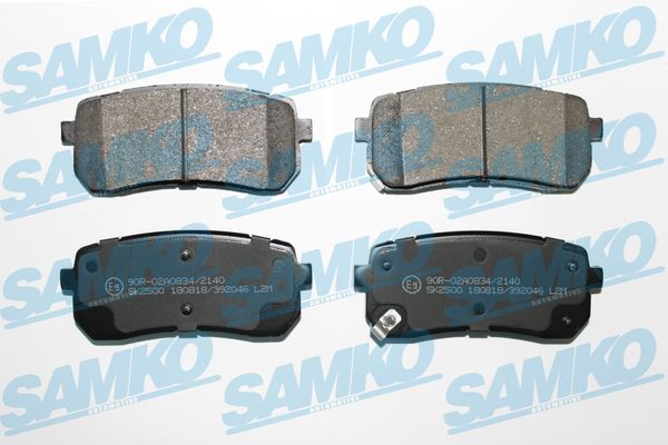 Комплект тормозных колодок, дисковый тормоз - 5SP2046 SAMKO