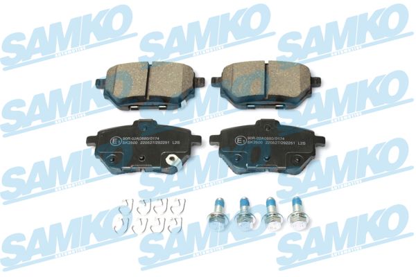 Комплект тормозных колодок, дисковый тормоз - 5SP2251 SAMKO