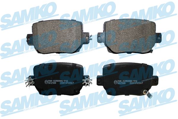 Комплект тормозных колодок, дисковый тормоз - 5SP2267 SAMKO