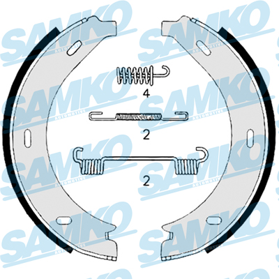 Brake Shoe Set, parking brake - 88740 SAMKO