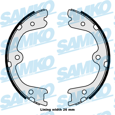 Brake Shoe Set, parking brake - 89880 SAMKO