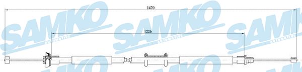 Cable, parking brake - C0197B SAMKO