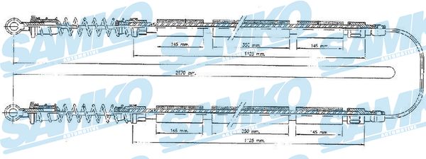 Cable, parking brake - C0203B SAMKO
