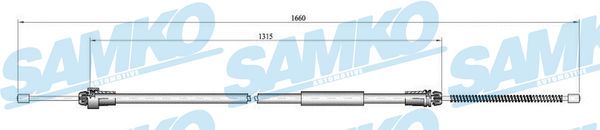 Cable, parking brake - C0611B SAMKO