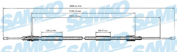 Cable, parking brake - C0620B SAMKO