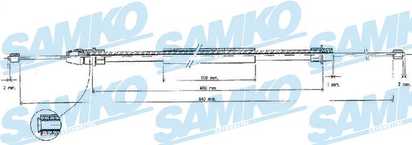Cable, parking brake - C0630B SAMKO