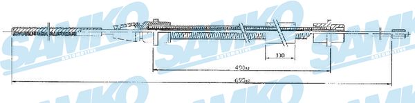 Cable, parking brake - C0631B SAMKO