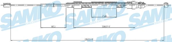 Cable, parking brake - C0715B SAMKO
