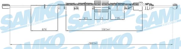 Cable, parking brake - C0716B SAMKO