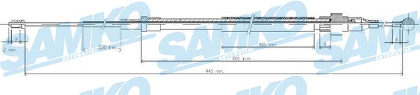 Cable, parking brake - C0938B SAMKO
