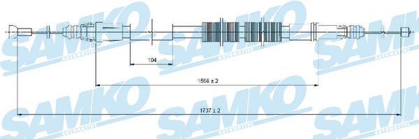 Cable, parking brake - C1028B SAMKO
