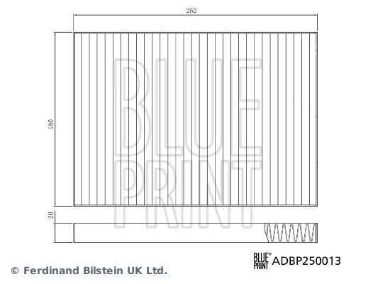 Filter, interior air - ADBP250013 BLUE PRINT