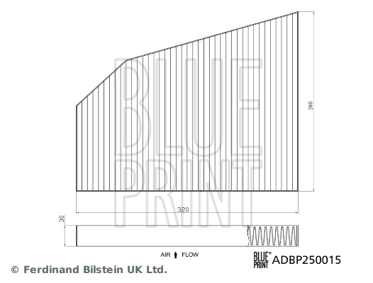 Filter, interior air - ADBP250015 BLUE PRINT
