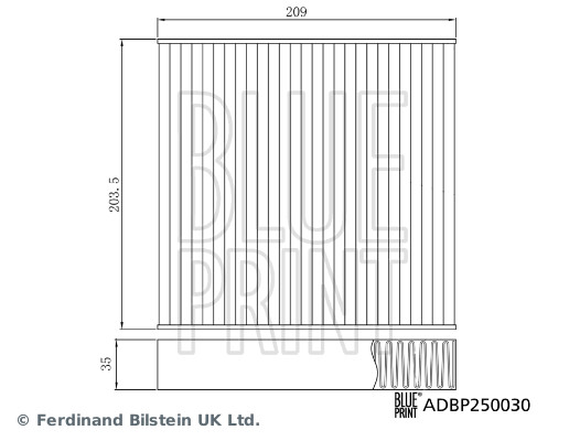 Filter, interior air - ADBP250030 BLUE PRINT